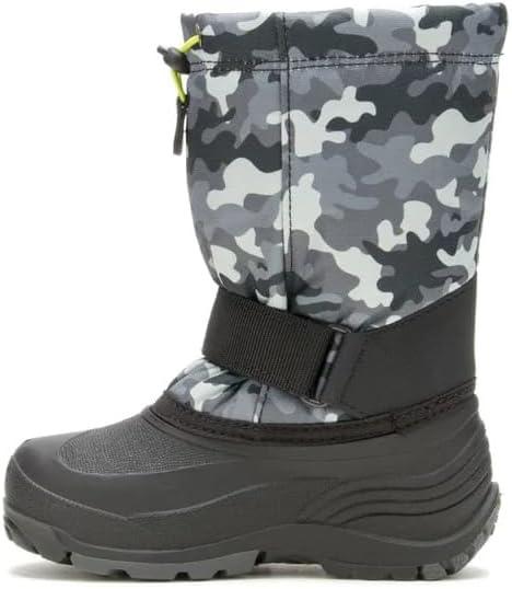 image:imageKamik Rocket Insulated Snow Boots Waterproof Upper for Kids Snow Boots Adjustable Collar ampamp Lace LockBlackCharcoal