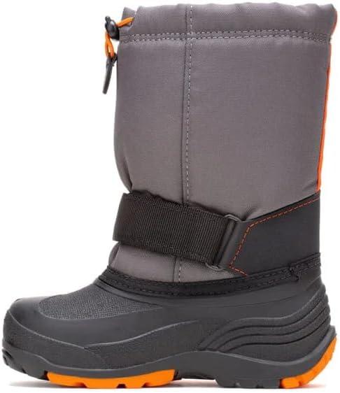 image:imageKamik Rocket Insulated Snow Boots Waterproof Upper for Kids Snow Boots Adjustable Collar ampamp Lace LockCharcoalFlame