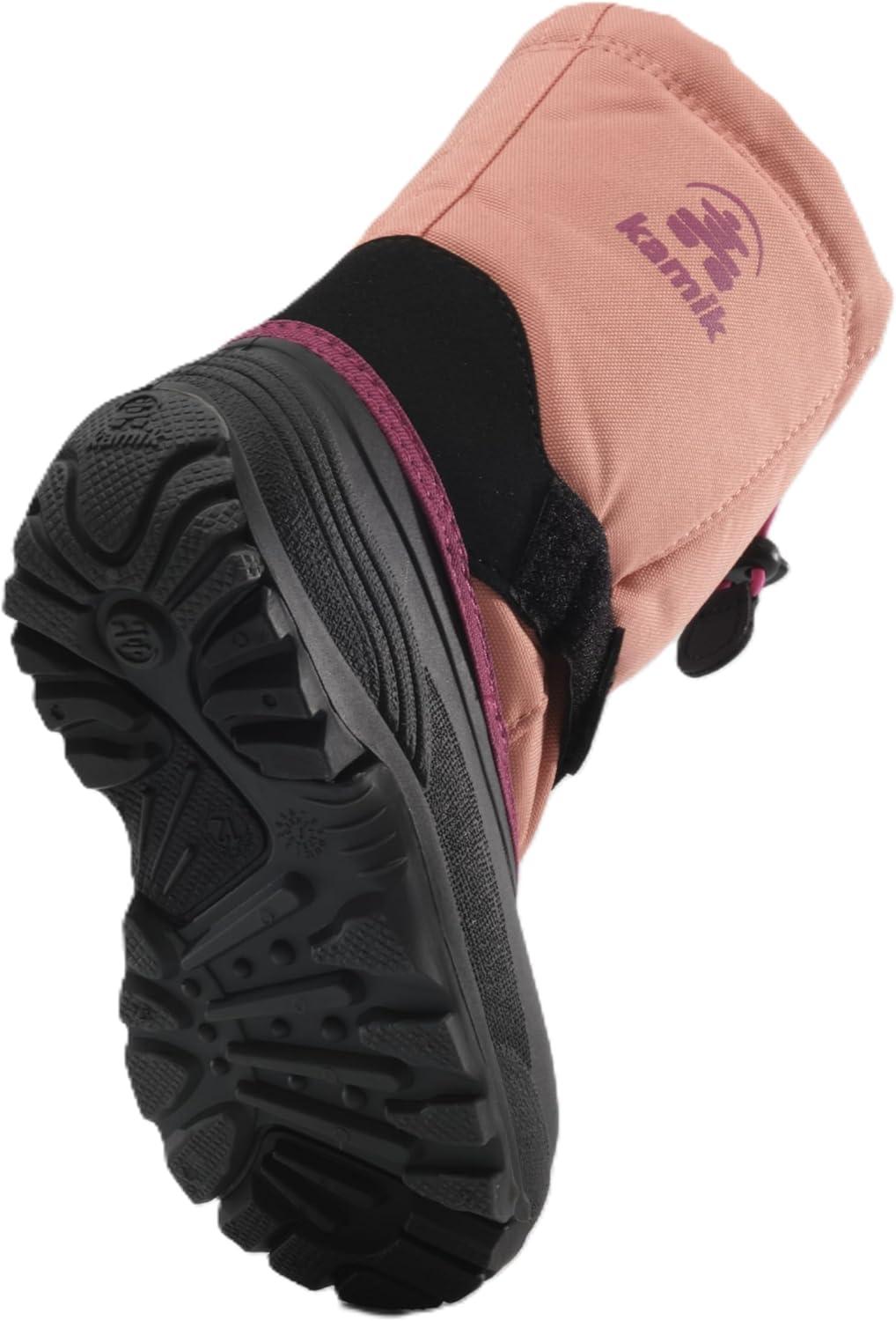 image:imageKamik Rocket Insulated Snow Boots Waterproof Upper for Kids Snow Boots Adjustable Collar ampamp Lace LockPinkPeach