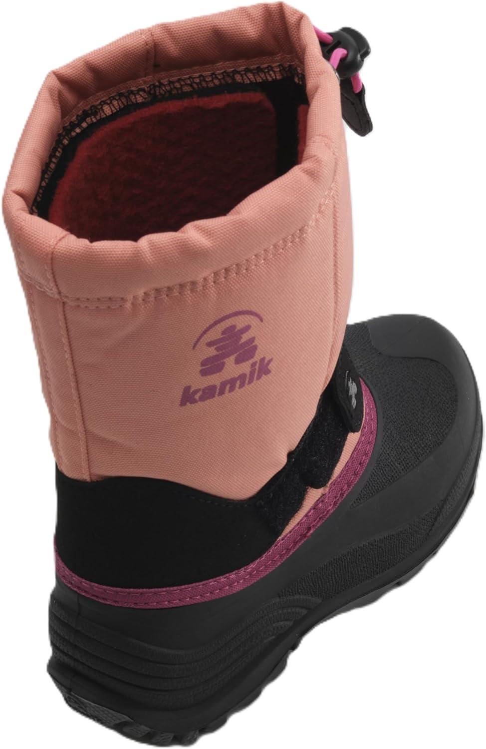 image:imageKamik Rocket Insulated Snow Boots Waterproof Upper for Kids Snow Boots Adjustable Collar ampamp Lace LockPinkPeach