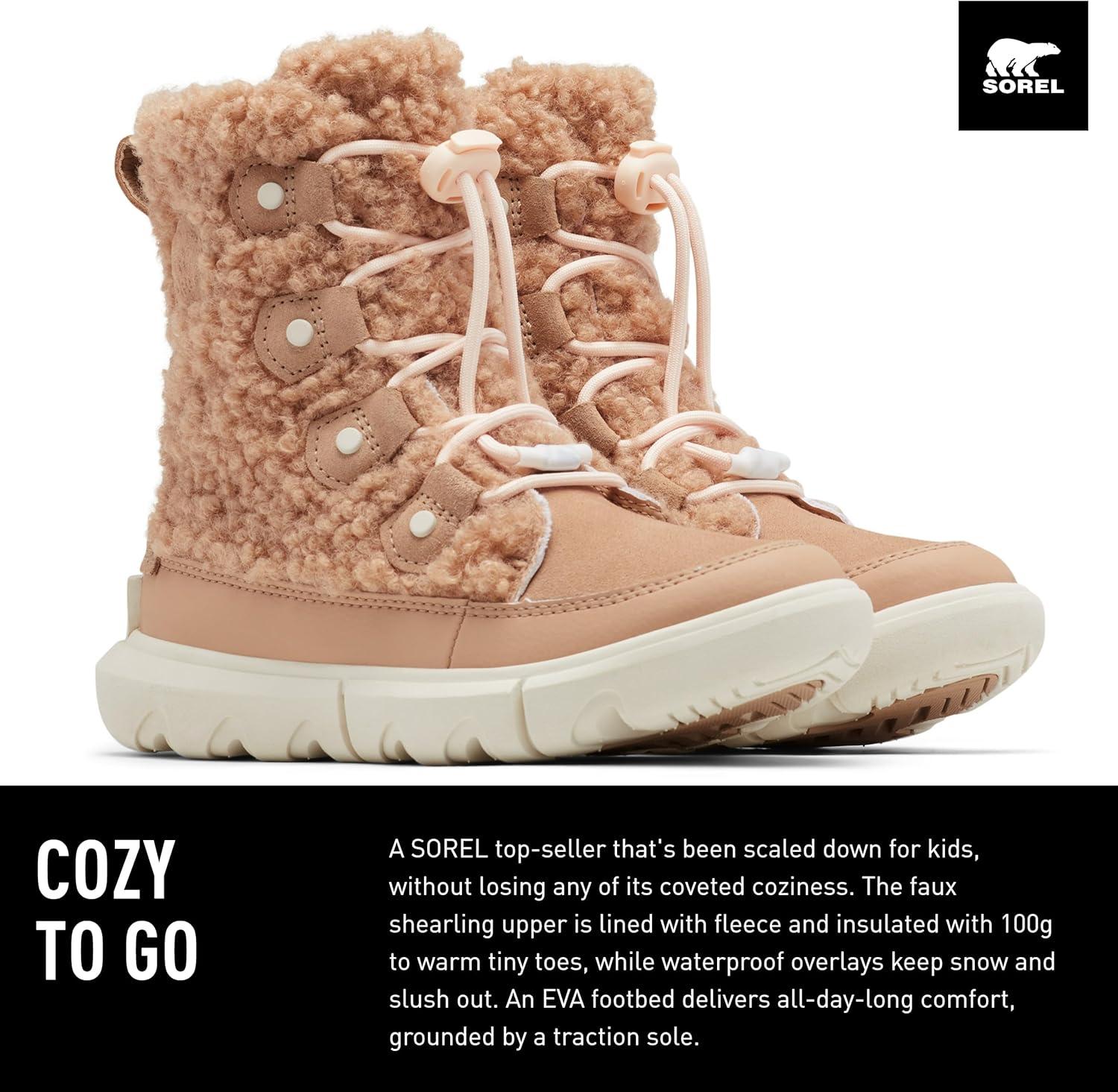 image:imageSorel Youth Unisex Youth Explorer Cozy BootsCanoe Chalk