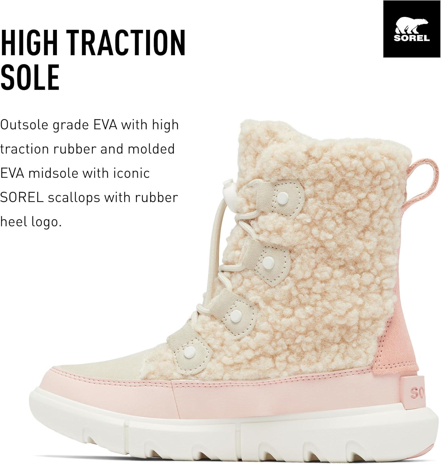 image:imageSorel Youth Unisex Youth Explorer Cozy BootsNatural Vintage Pink