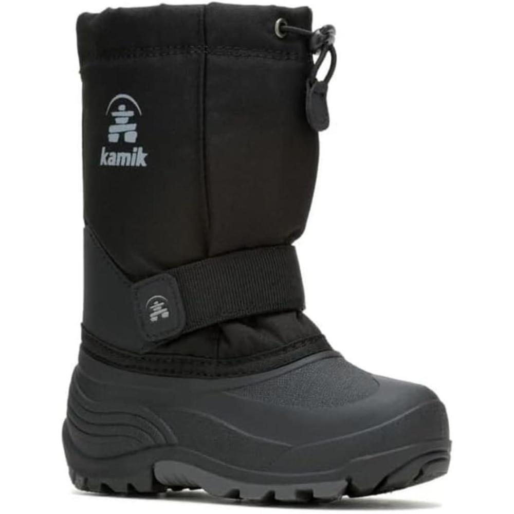 image:imageKamik Rocket Insulated Snow Boots  Waterproof Upper for Kids Snow Boots  Adjustable Collar ampamp Lace LockBlack