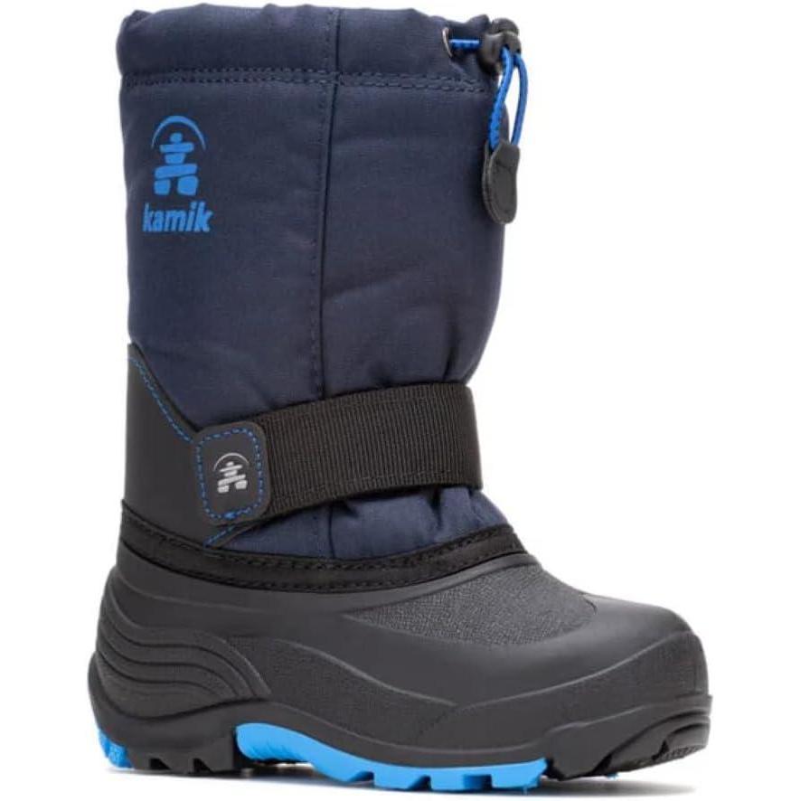 image:imageKamik Rocket Insulated Snow Boots Waterproof Upper for Kids Snow Boots Adjustable Collar ampamp Lace LockNavy
