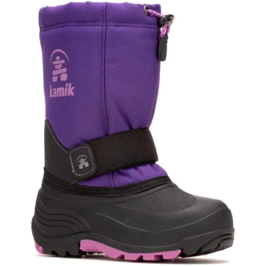 image:imageKamik Rocket Insulated Snow Boots Waterproof Upper for Kids Snow Boots Adjustable Collar ampamp Lace LockPurpleOrchid