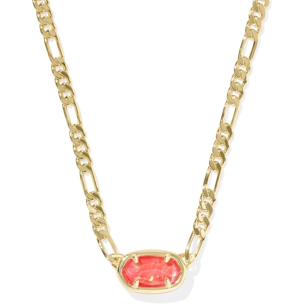 image:imageKendra Scott Elisa Figaro Chain Short Pendant Necklace Fashion Jewelry for WomenGOLD  PAPAYA IRIDESCENT MOTHER OF PEARL