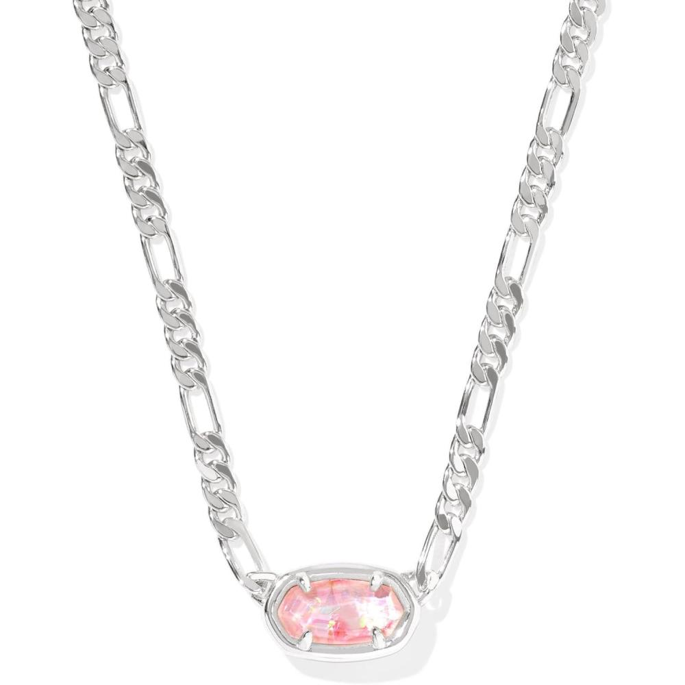 image:imageKendra Scott Elisa Figaro Chain Short Pendant Necklace Fashion Jewelry for WomenSILVER PINK IRIDESCENT MOTHER OF PEARL