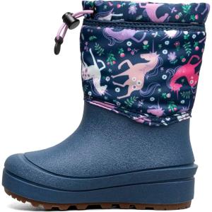 BOGS unisex-child Snow Shell Boots – Unicorn Meadow (Toddler/Little Kid/Big Kid)(Indigo Multi)