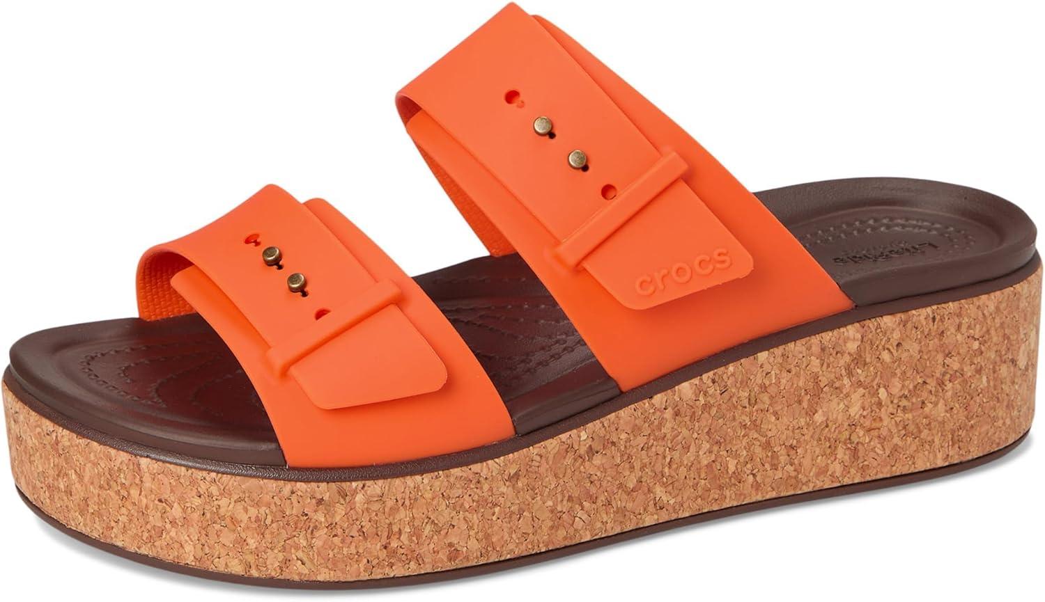 image:imageCrocs Womens Brooklyn Cork Buckle SandalsTopaz