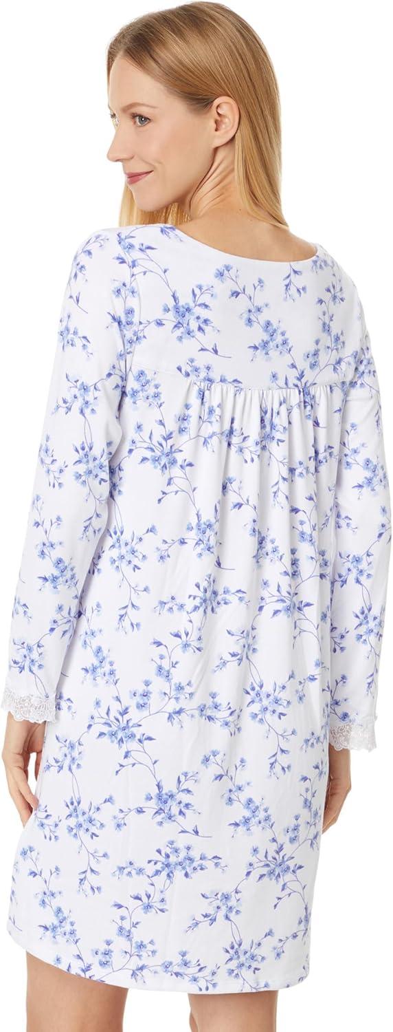 image:imageEileen West Womens Long Sleeve Sweaterknit GownWhite Ground Floral