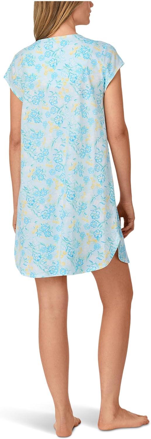image:imageEileen West Womens Short Sleeveless SleepshirtAqua Ground Floral