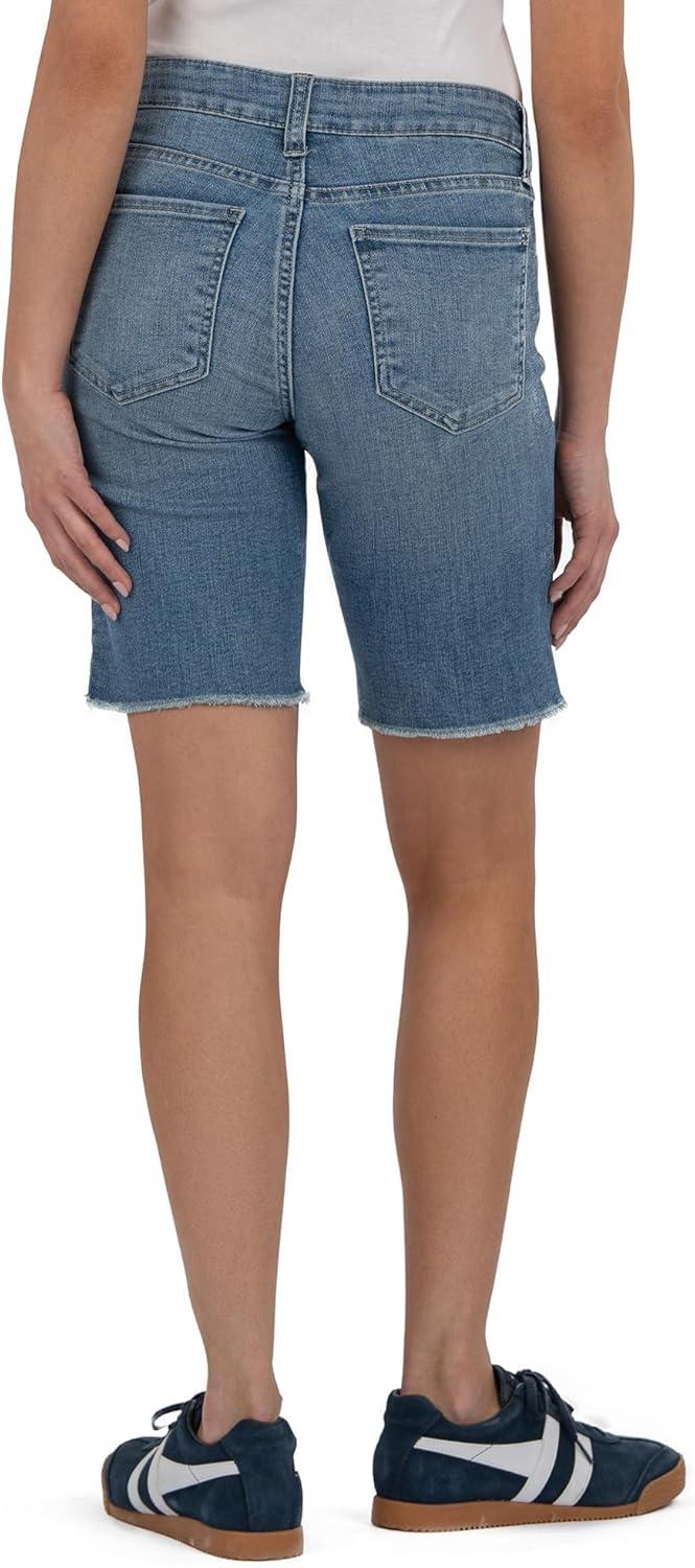 image:imageKUT from The Kloth Womens Natalie Bermuda Regular Back PocketsFerocious With Medium Base Wash