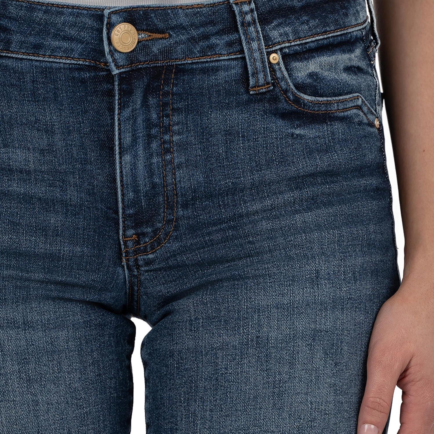 image:imageKUT from The Kloth Womens Natalie Bermuda Regular Back PocketsHumility With Dark Base Wash