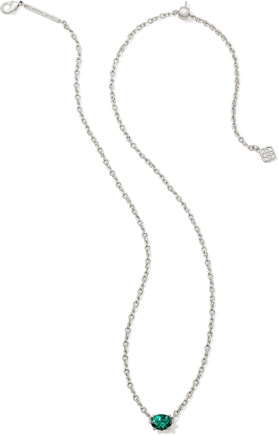 image:imageKendra Scott Cailin Pendant Necklace Fashion Jewelry for WomenRHODIUM GREEN CRYSTAL