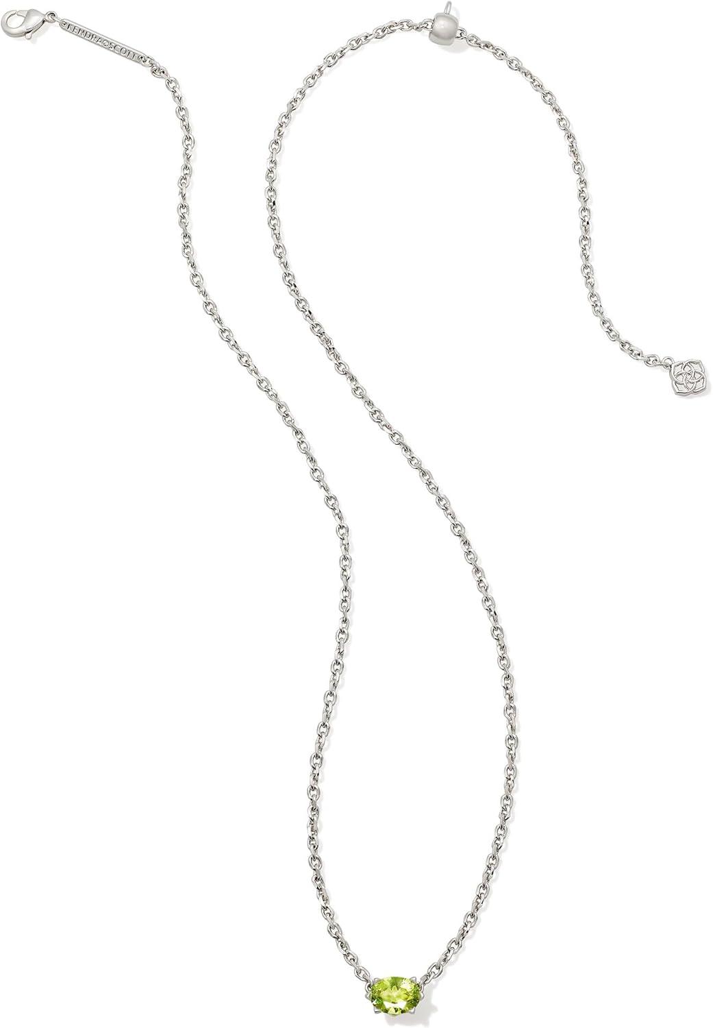 image:imageKendra Scott Cailin Pendant Necklace Fashion Jewelry for WomenRHODIUM LIGHT GREEN CRYSTAL
