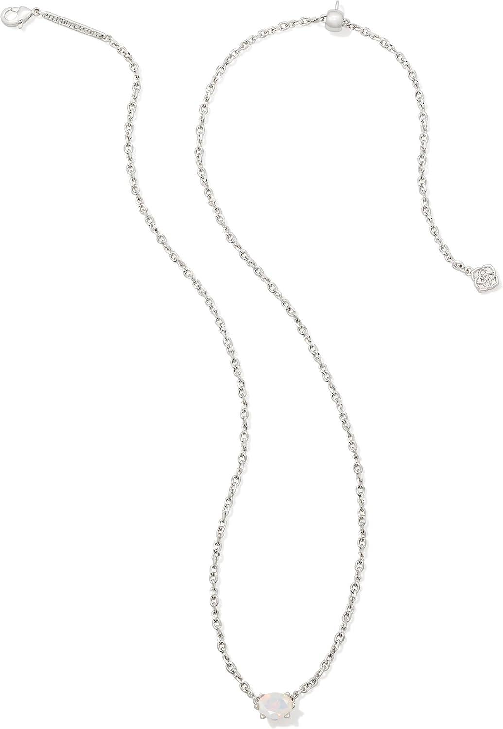 image:imageKendra Scott Cailin Pendant Necklace Fashion Jewelry for WomenRHODIUM WHITE IRIDESCENT CRYSTAL