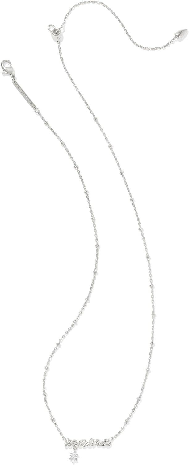 image:imageKendra Scott Mama Crystal Short Pendant Necklace White Cubic Zirconia Fashion Jewelry for WomenRHODIUM METAL