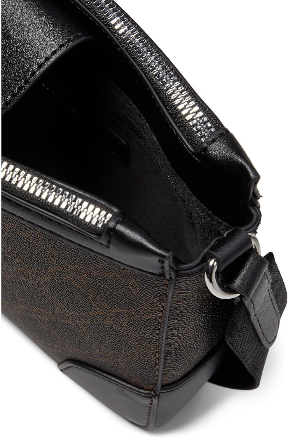 image:imageNine West womens Ellis Double Zip CrossbodyBrown LogoBlack