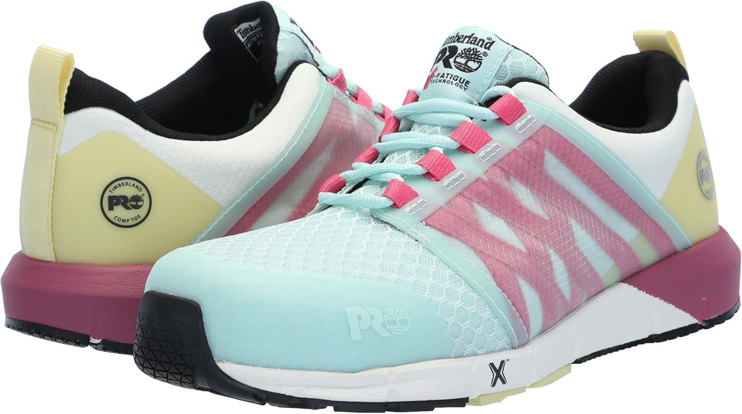 image:imageTimberland PRO Womens Radius Composite Safety Toe Work ShoesSeaPinkYellow 1