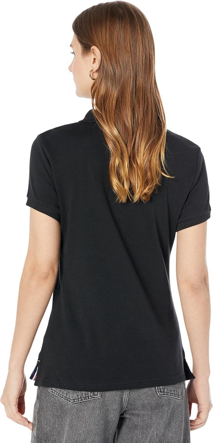 image:imageUS Polo Assn Womens Solid Small Pony Interlock Polo ShirtBlack