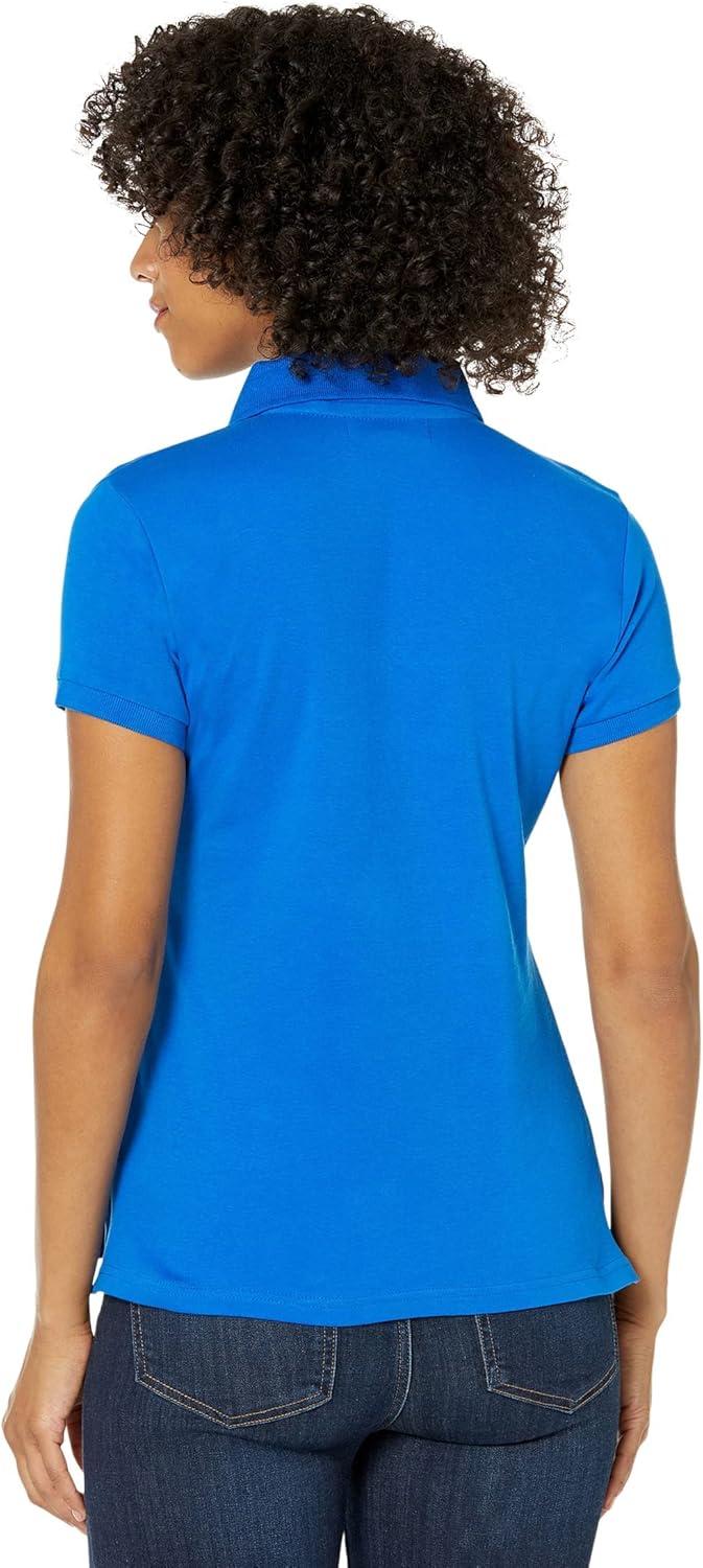 image:imageUS Polo Assn Womens Solid Small Pony Interlock Polo ShirtBlue