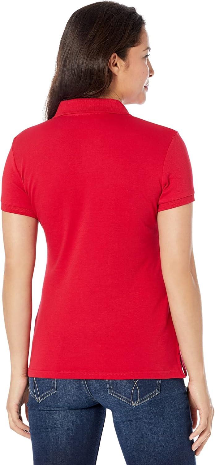 image:imageUS Polo Assn Womens Solid Small Pony Interlock Polo ShirtEngine Red