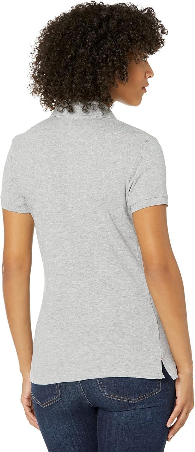 image:imageUS Polo Assn Womens Solid Small Pony Interlock Polo ShirtLight Gray Heather