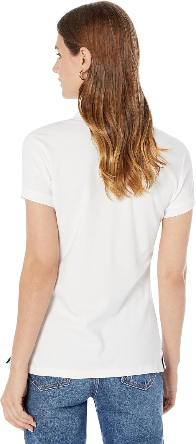 image:imageUS Polo Assn Womens Solid Small Pony Interlock Polo ShirtWhite