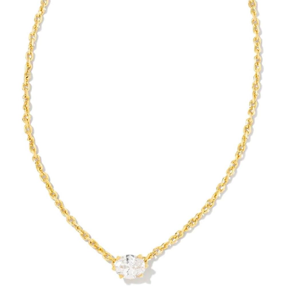 image:imageKendra Scott Cailin Pendant Necklace Fashion Jewelry for WomenGOLD METAL WHITE CUBIC ZIRCONIA
