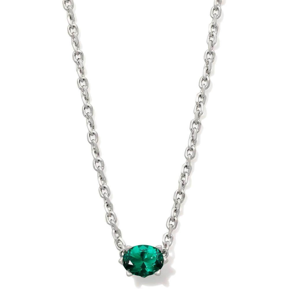 image:imageKendra Scott Cailin Pendant Necklace Fashion Jewelry for WomenRHODIUM GREEN CRYSTAL
