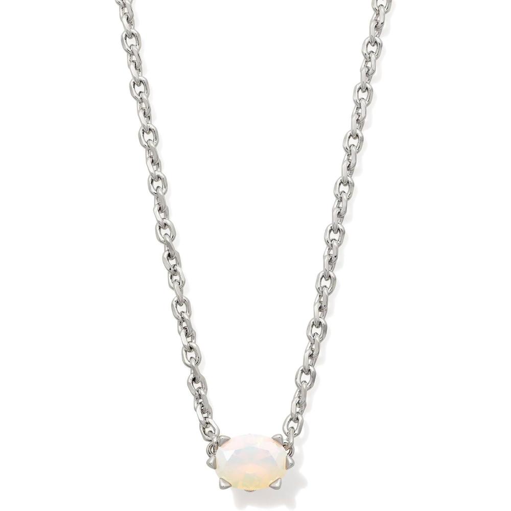 image:imageKendra Scott Cailin Pendant Necklace Fashion Jewelry for WomenRHODIUM WHITE IRIDESCENT CRYSTAL