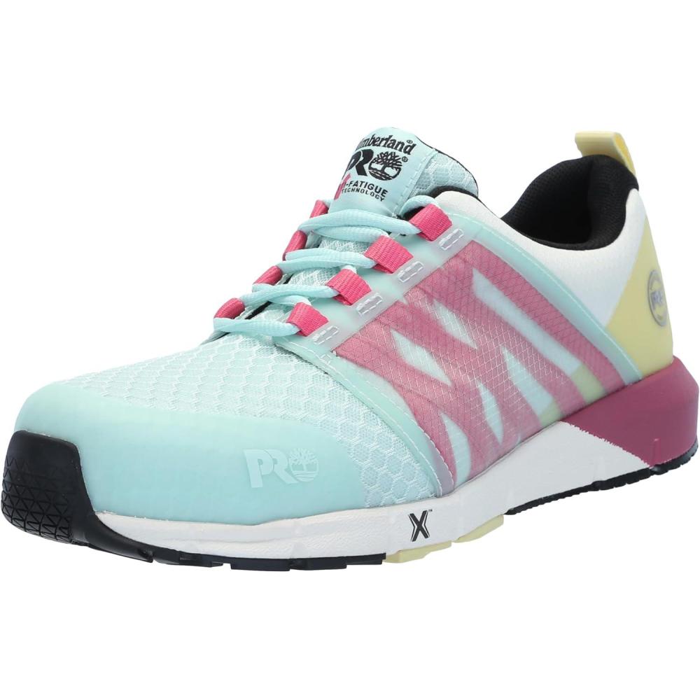 image:imageTimberland PRO Womens Radius Composite Safety Toe Work ShoesSeaPinkYellow 1