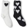 Barefoot Dreams Women’s CozyChic Heart Print Socks Set(Carbon-pearl)