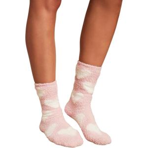 Barefoot Dreams Women’s CozyChic Heart Print Socks Set(Pink Peonie/Pearl)