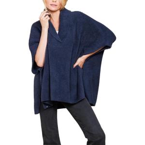 Barefoot Dreams womens Cozychic Shawl Collar Poncho(Tidewater)