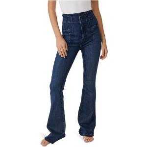 Free People We The Free Jayde Flare Jeans for Women – Skinny Ft with Dramatic Flare, Chic and Festive Jeans(Night Sky)