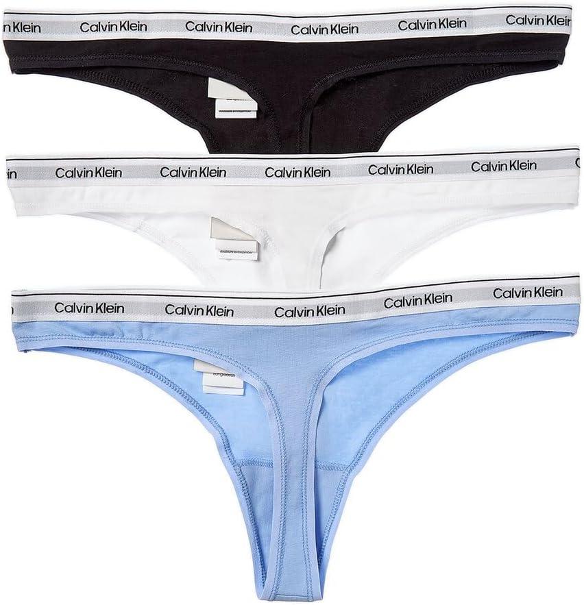 image:imageCalvin Klein womens Modern Logo Thong 3packBlackWhiteFrozen Fjiord