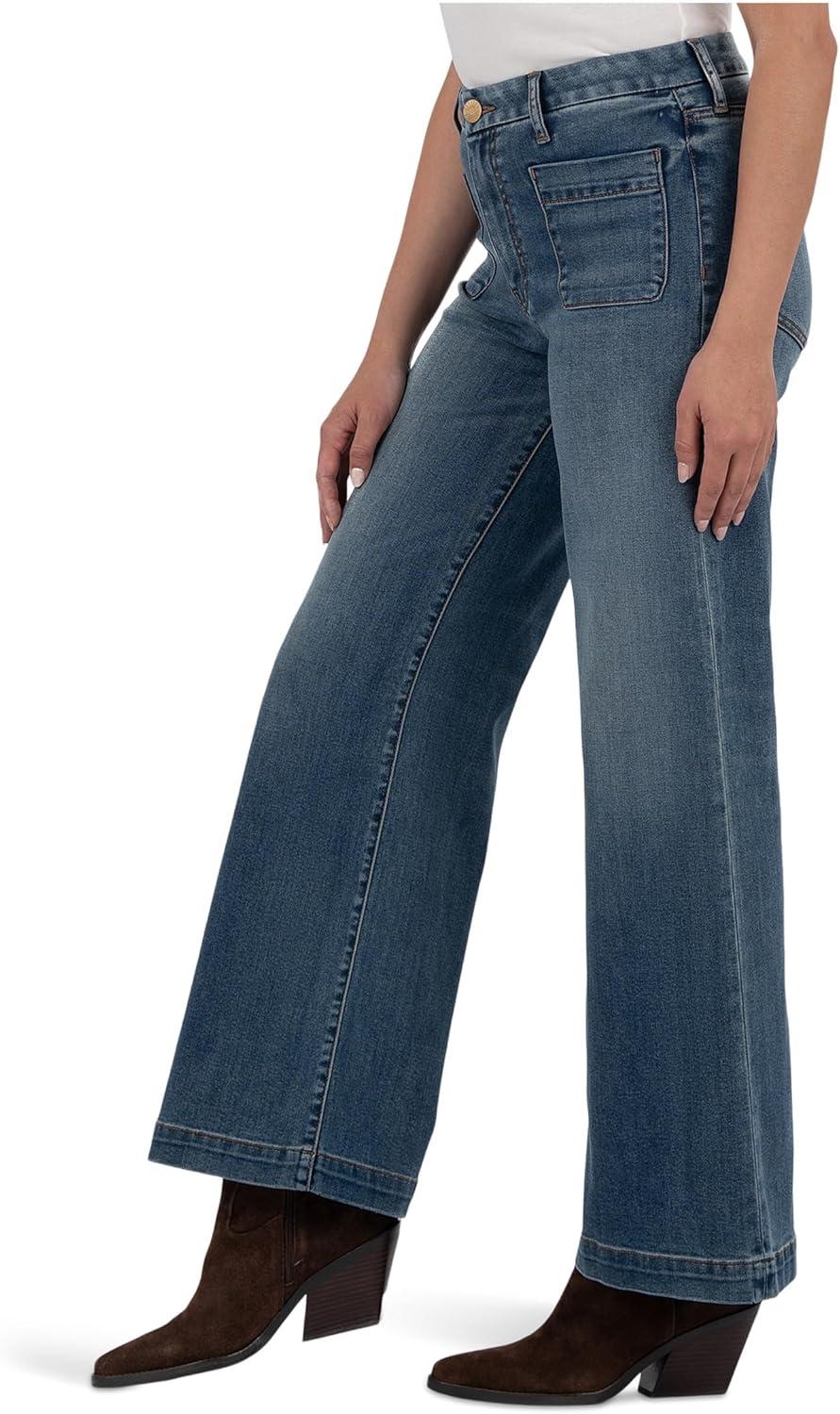 image:imageKUT from the Kloth Womens Meg HighRise Wide Leg with Patch Pockets Reg Hem in LoyaltyLoyalty