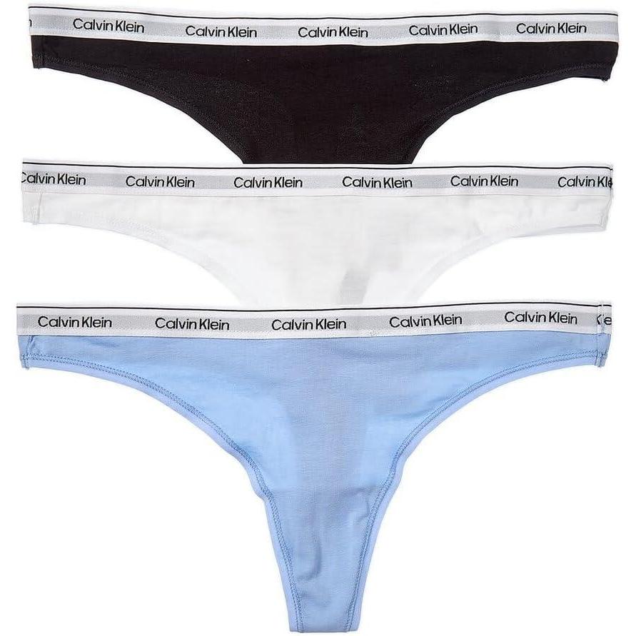 image:imageCalvin Klein womens Modern Logo Thong 3packBlackWhiteFrozen Fjiord