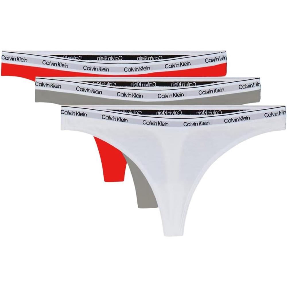 image:imageCalvin Klein womens Modern Logo Thong 3packWhiteMoltenGrey Heather