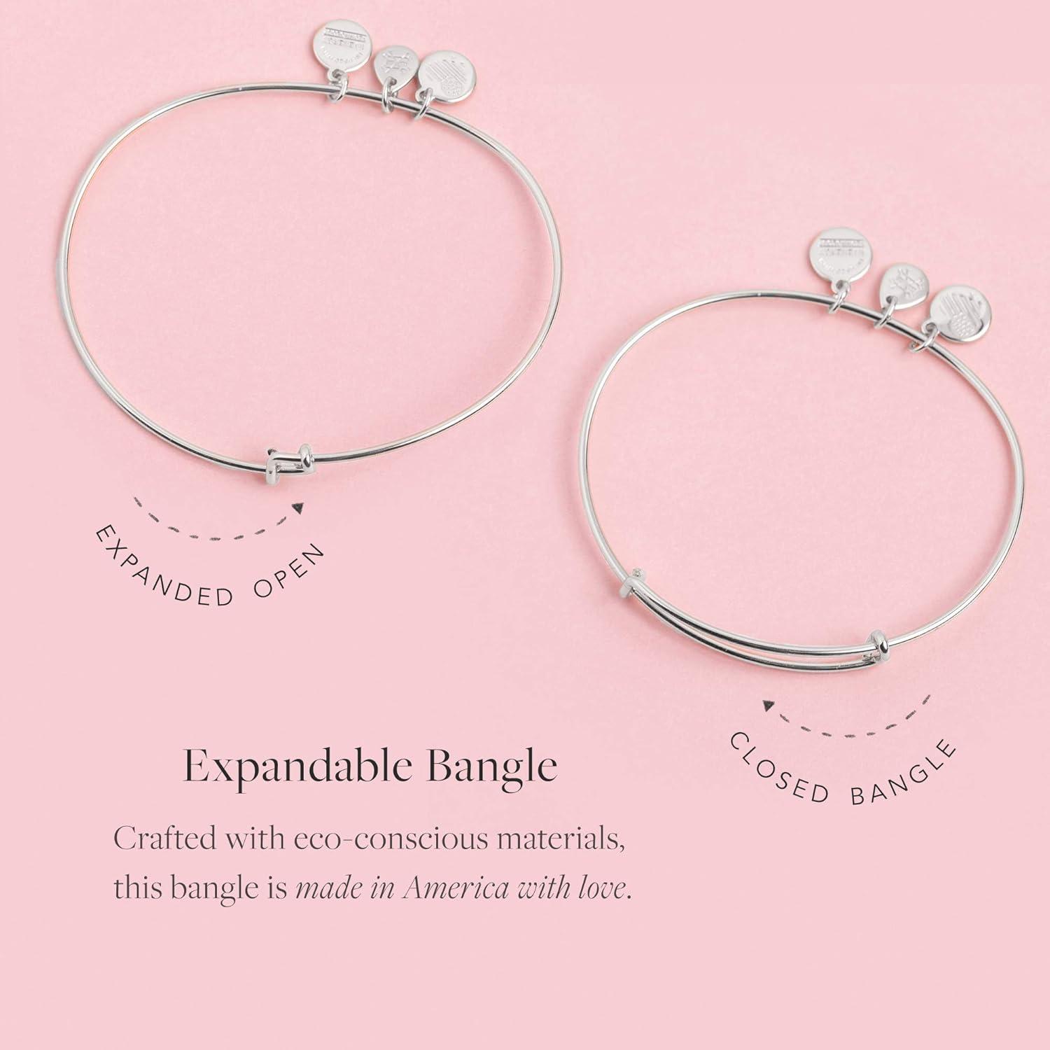 image:imageAlex and Ani Food Expandable Bangle for Women You Have a Pizza My Heart Charm Shiny Silver Finish 2 to 35 in