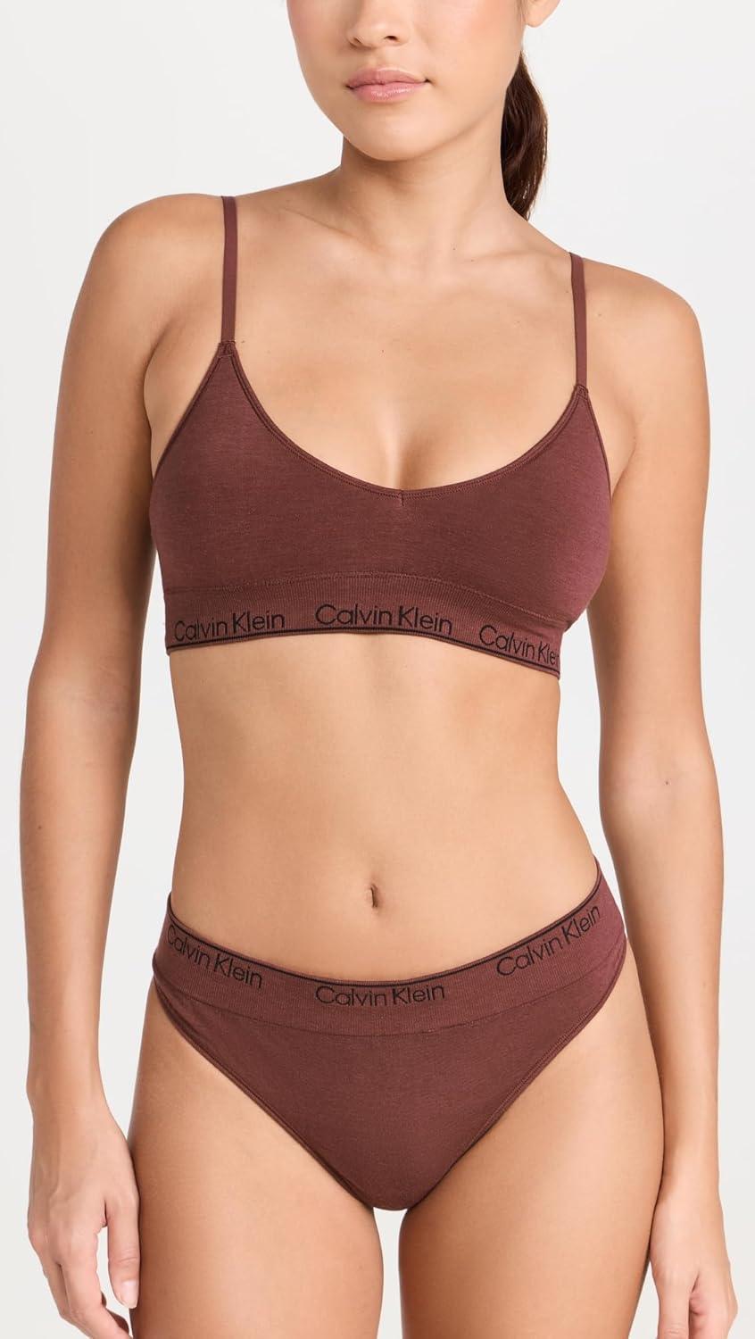 image:imageCalvin Klein underwear Womens Modern Cotton Naturals Lightly Lined Triangle Bra Rum Raisin Red XS