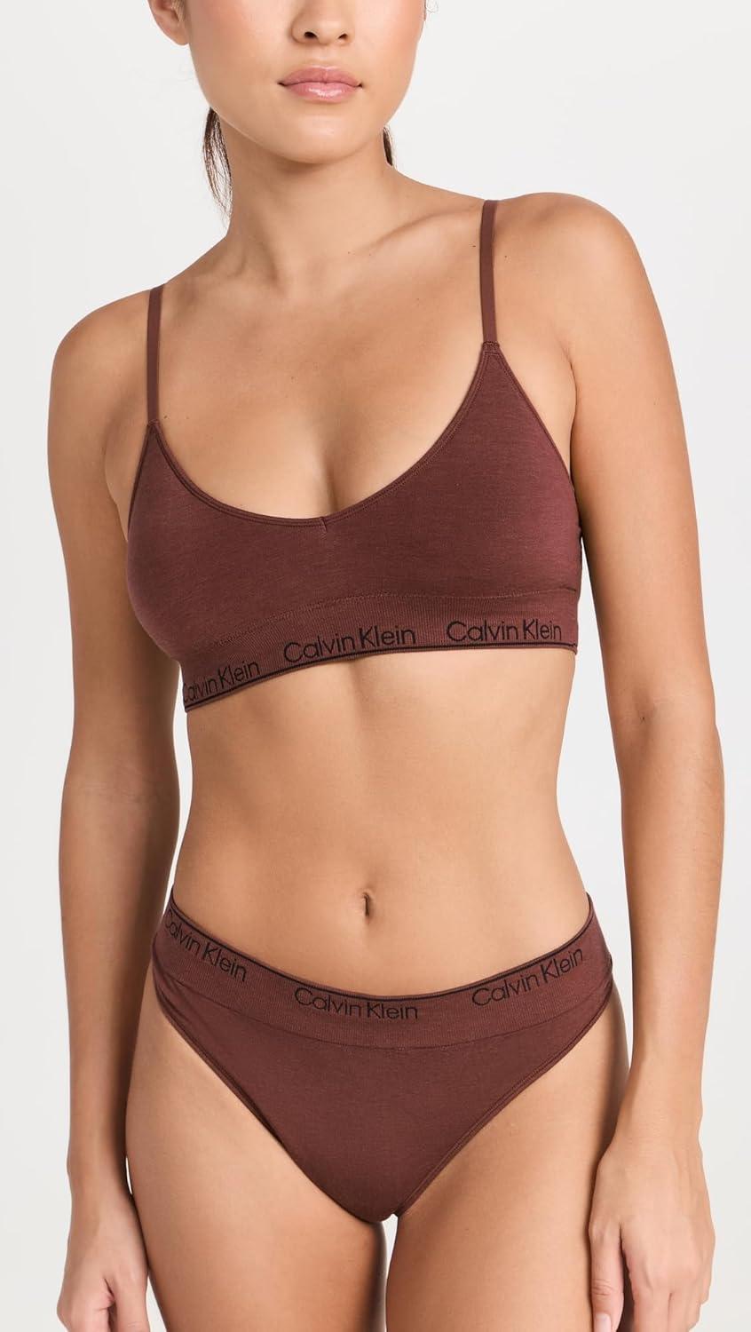 image:imageCalvin Klein underwear Womens Modern Cotton Naturals Lightly Lined Triangle Bra Rum Raisin Red XS