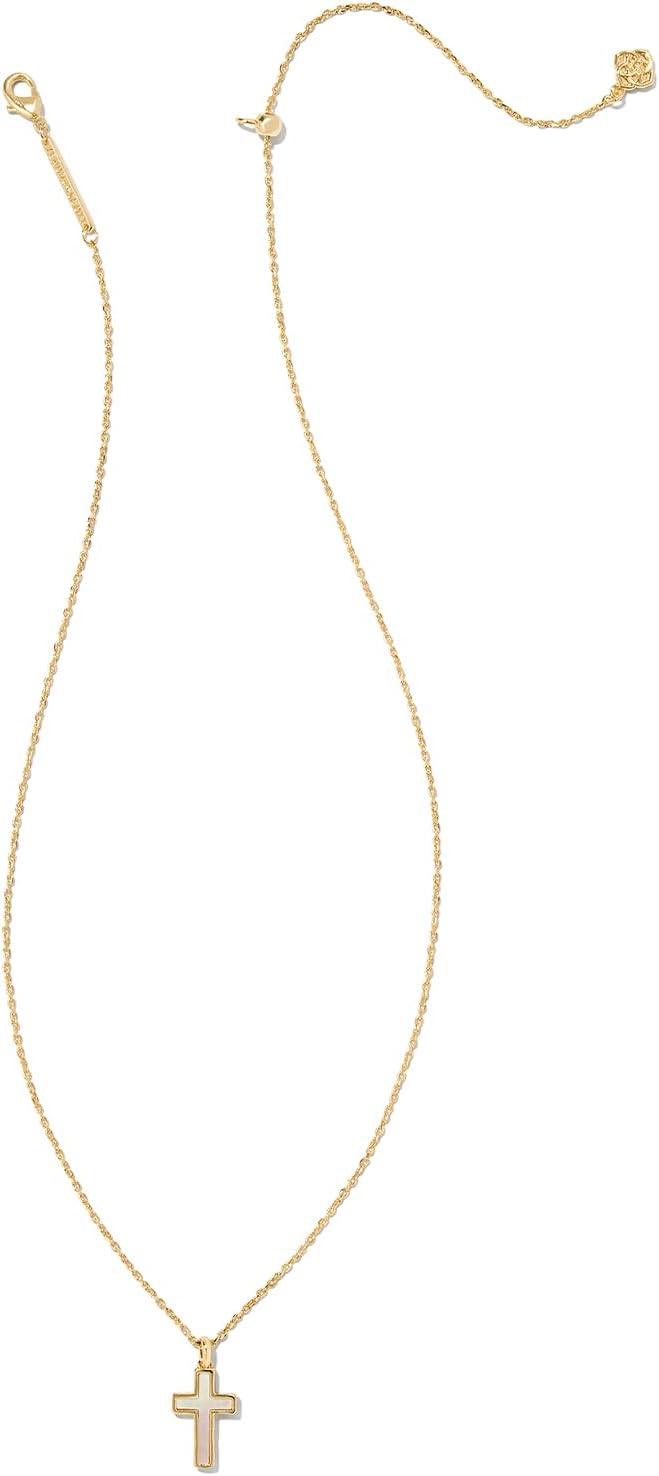 image:imageKendra Scott Cross Crystal Pendant Necklace Fashion Jewelry for WomenGOLD IVORY MOTHER OF PEARL