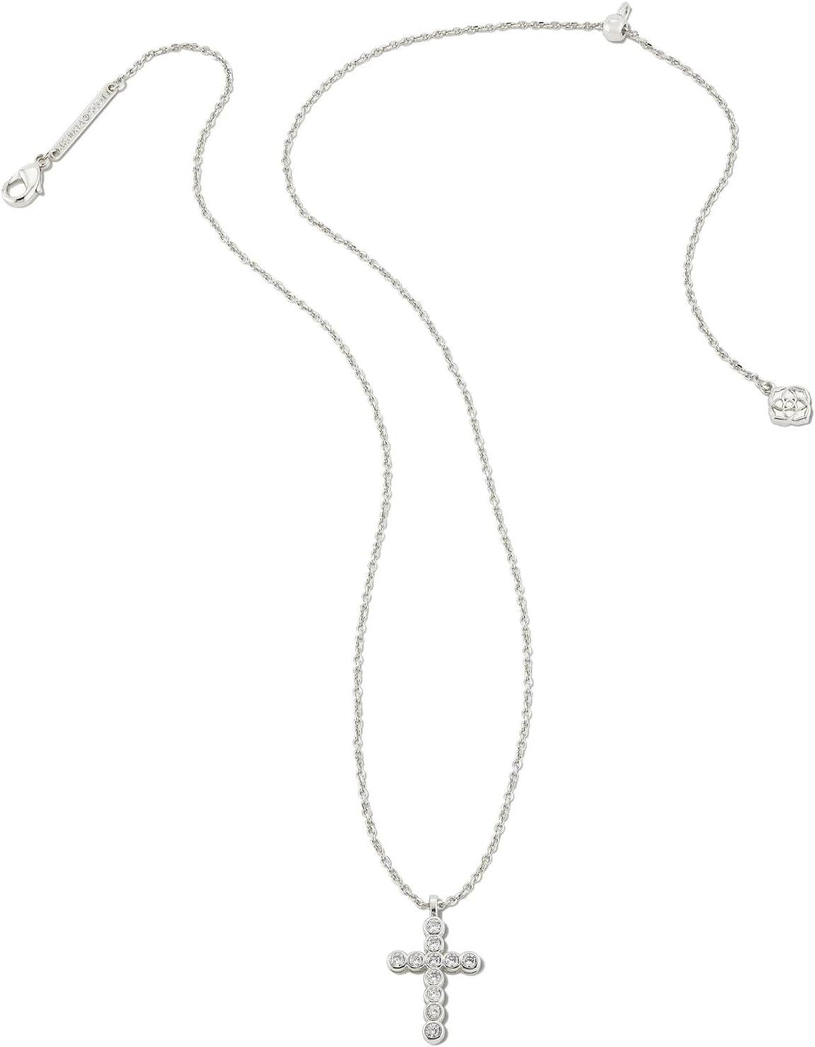 image:imageKendra Scott Cross Crystal Pendant Necklace Fashion Jewelry for WomenRHODIUM WHITE CRYSTAL