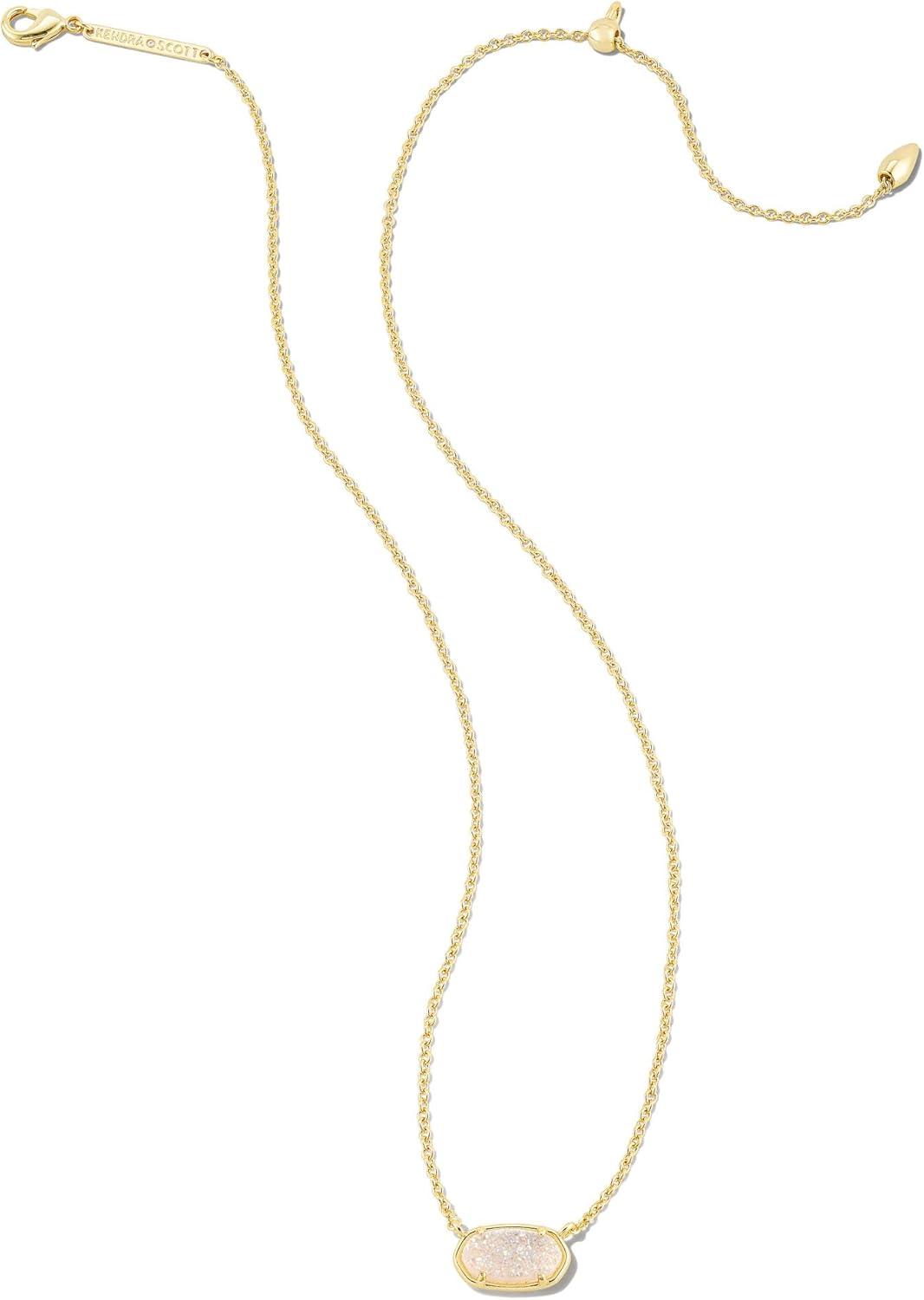 image:imageKendra Scott Grayson Stone Pendant Necklace Brass Construction 14K Gold Plating Lobster ClaspGOLD IRIDESCENT DRUSY