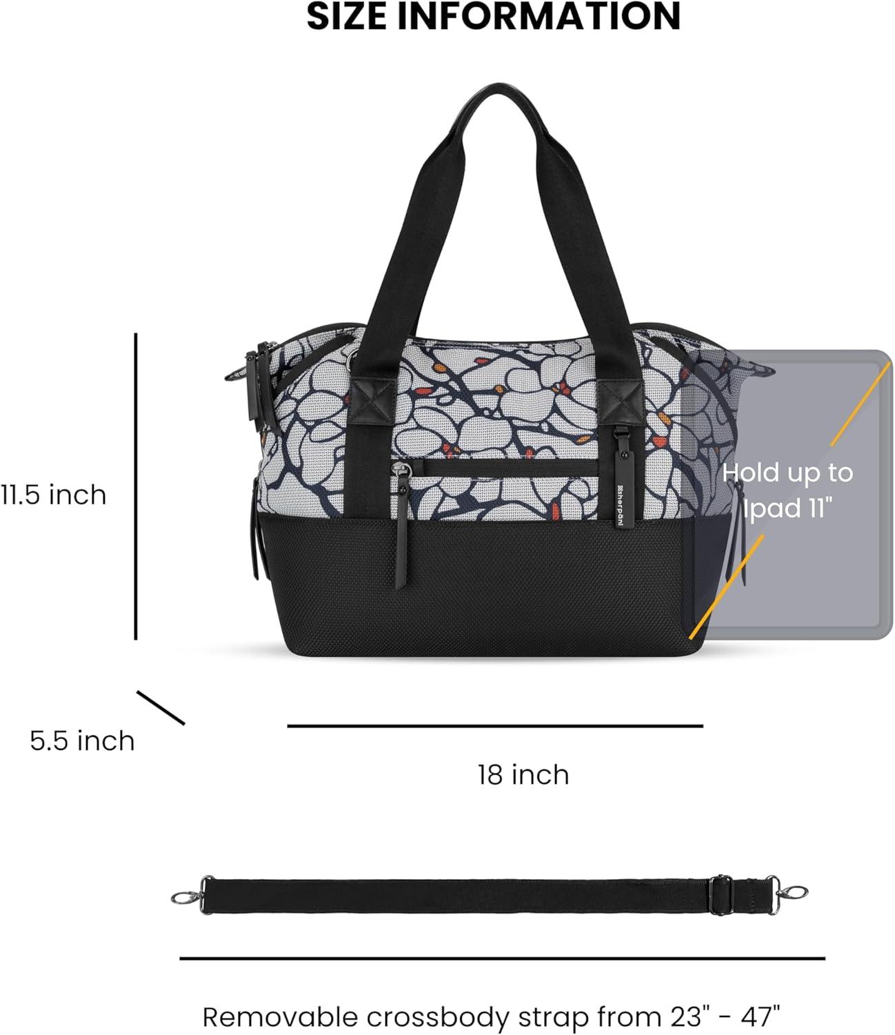 image:imageSherpani Eclipse Anti Theft Tote Bag Travel Crossbody Bag Teacher Tote 12L Shoulder Purse Handbags for WomenSakura