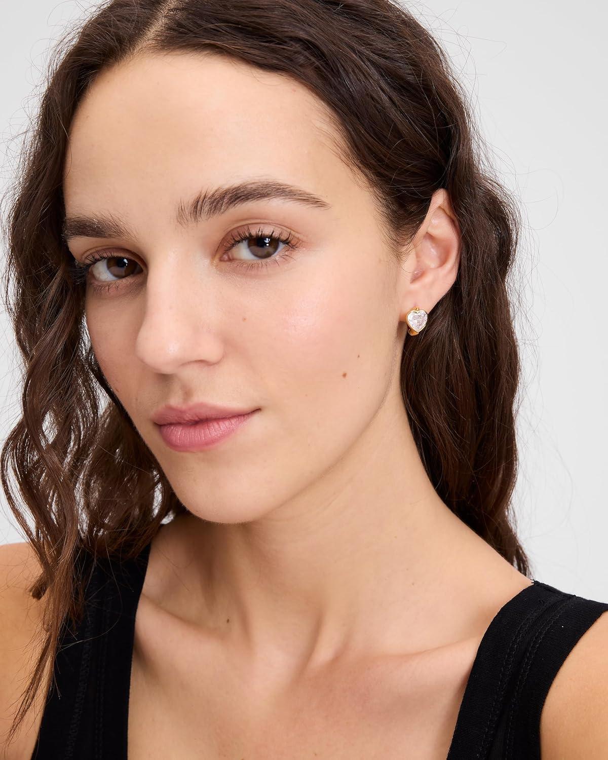 image:imagekate spade new york My Love Heart HuggiesClearGold Studs