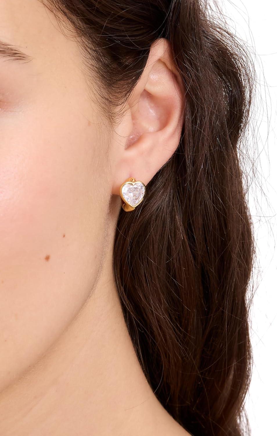 image:imagekate spade new york My Love Heart HuggiesClearGold Studs