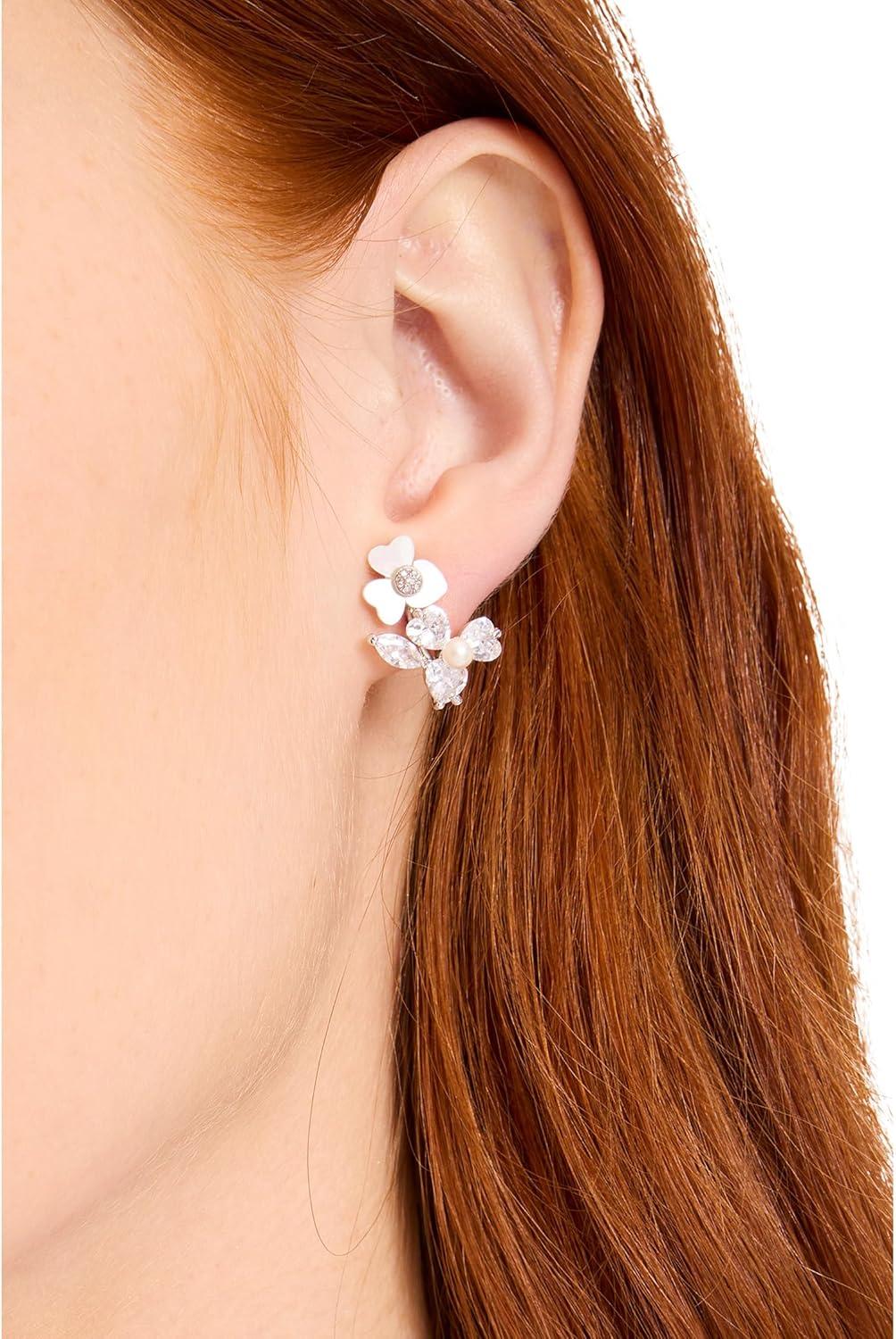 image:imagekate spade new york Precious Pansy Cluster EarringsCreamSilver Studs